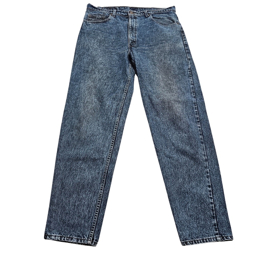 Levi 550 Relaxed Fit Tapered Leg Jeans 38x34 Blue Acid Wash Vintage Made in USA